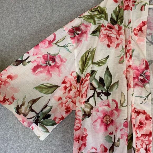 Show me your mumu floral robe womens one size short sleeve - Picture 3 of 5